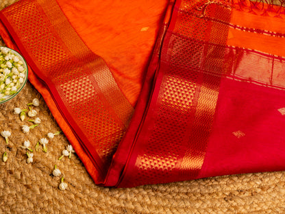 Maheshwari Zari & Resham Thread Border with allover Butti Weaving