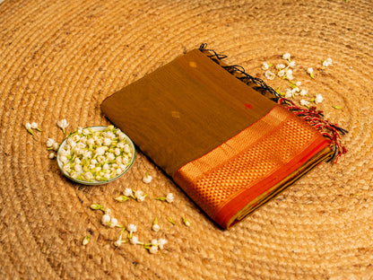 Maheshwari Zari & Resham Thread Border with allover Butti Weaving