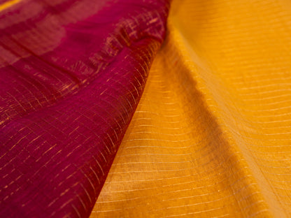 Maheshwari Self Zari Lining Saree with Traditional Zari Border