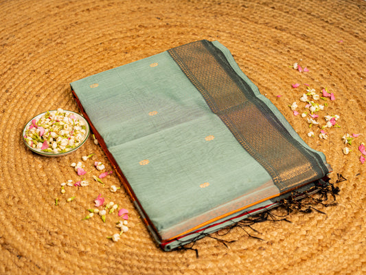Maheshwari Zari & Resham Thread Border with allover Butti Weaving