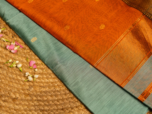 Maheshwari Zari & Resham Thread Border with allover Butti Weaving