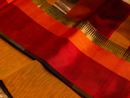 Maheshwari Multicolor Broad Resham Thread Border