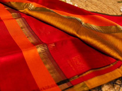 Maheshwari Multicolor Broad Resham Thread Border