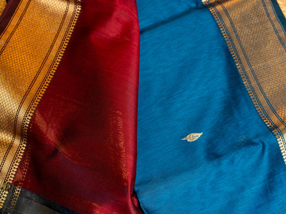 Traditional Maheshwari Paithani Border with all over Zari Butti Weaving Sarees