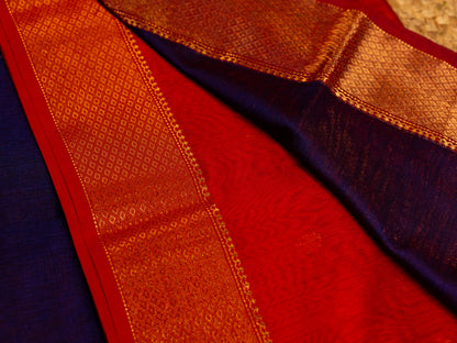 Maheshwari Zari & Resham Thread Border with allover Butti Weaving