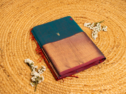 Maheshwari Zari & Resham Thread Border with allover Butti Weaving