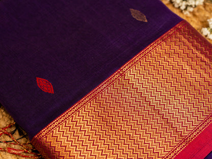 Maheshwari Zari Coin Butta Pallu Sarees with all over Butti weaving