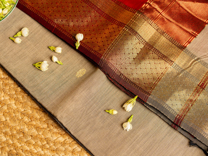 Maheshwari Zari & Resham Thread Border Sarees with Butti Weaving