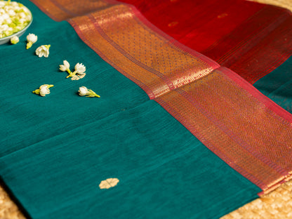 Maheshwari Zari chatai border with Butti weaving