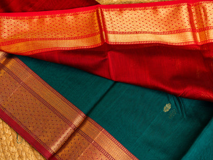 Maheshwari Zari chatai border with Butti weaving