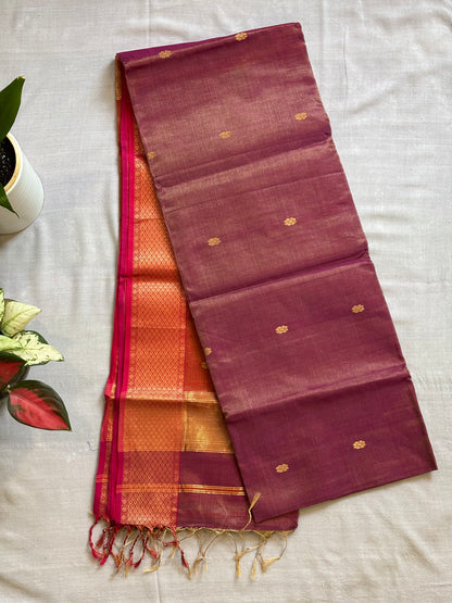 Maheshwari Tissue Sarees with Butti Weaving on Overall Body
