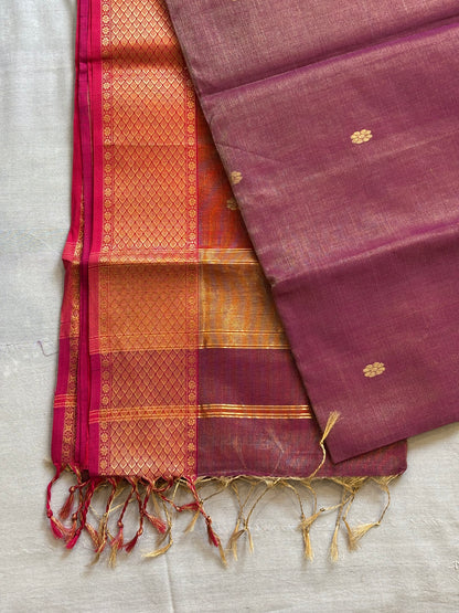 Maheshwari Tissue Sarees with Butti Weaving on Overall Body