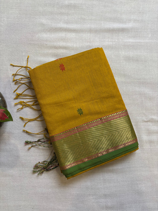 Maheshwari Zari Butti weaving with  zari border