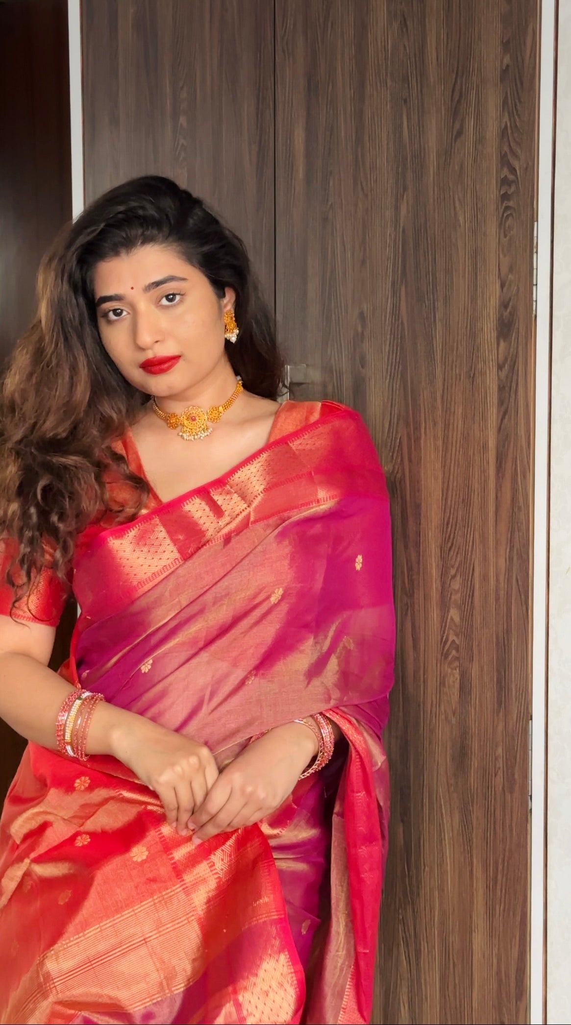 Maheshwari Tissue Sarees with Butti Weaving on Overall Body